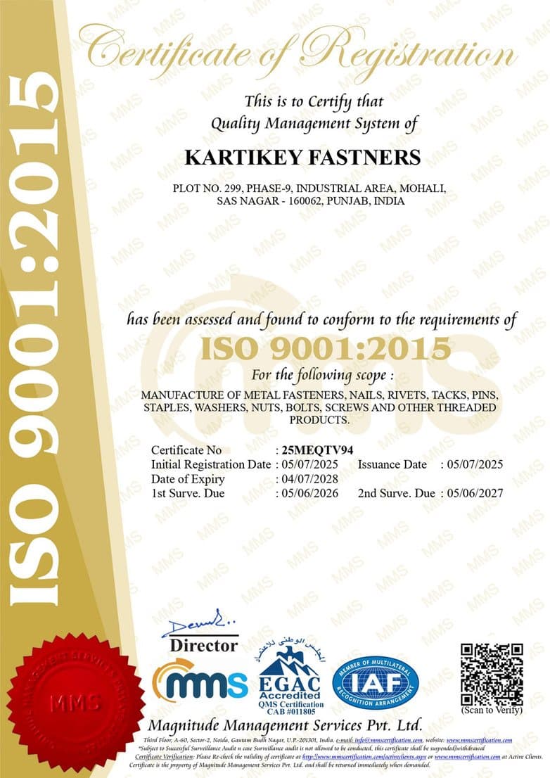 ISO 9001:2015 certificate of registration